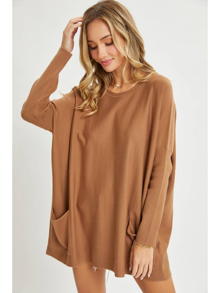 Sweet Lovely by Jen - Vendita all'ingrosso Maglia larga - Donna - MAGLIONE A GIROCOLLO OVERSIZE/VESTIBILITÀ AMPIA77