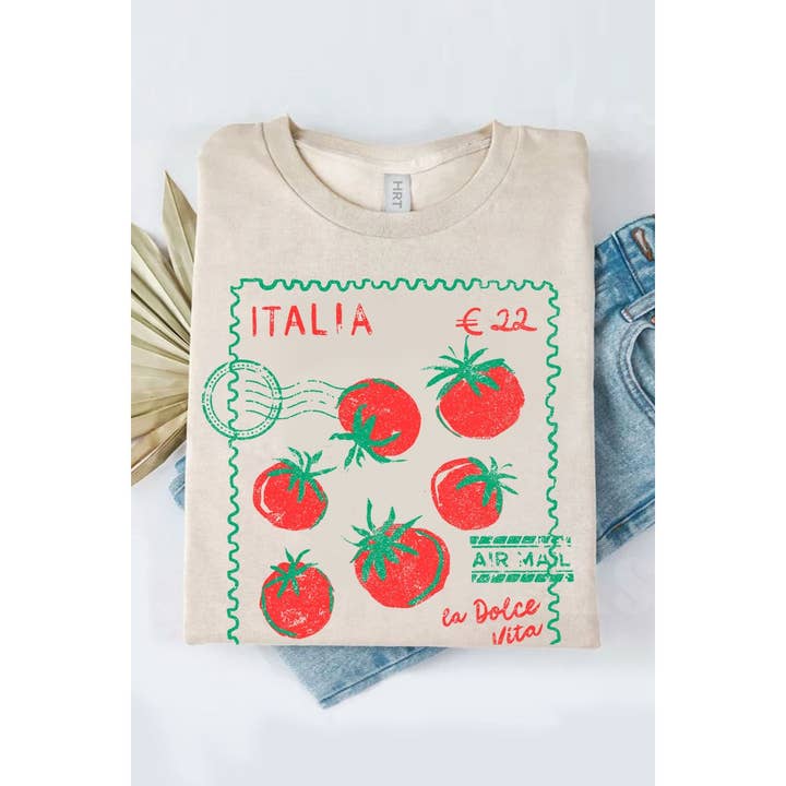 HRTandLUV - Wholesale T-Shirt (Graphic) - Women's - ITALIA AIR MAIL WASHED GRAPHIC TEE