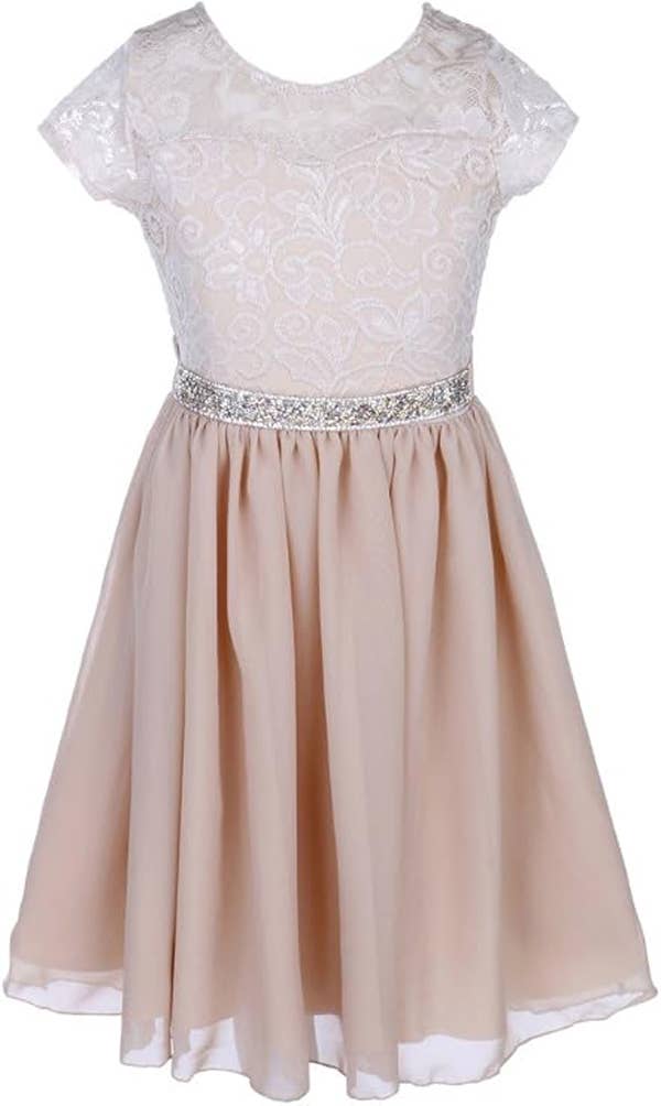 iGirlDress - Wholesale Dress - Kids - Floral Lace and Chiffon Flower Girl Dress 2-143