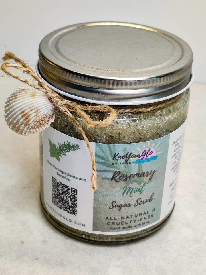 Rosemary Mint Sugar Scrub 9oz. for wholesale by KnoYourGlo