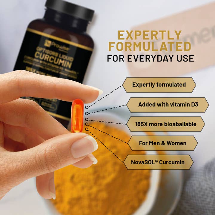Prowise Healthcare - Wholesale Oral Supplement/Vitamin - Optisorb Liquid Curcumin with Vitamin D - 60 Capsules | Suit