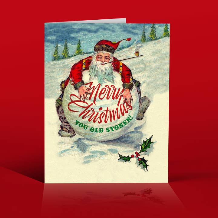 STONER SANTA Christmas Card for wholesale by offensivedelightful