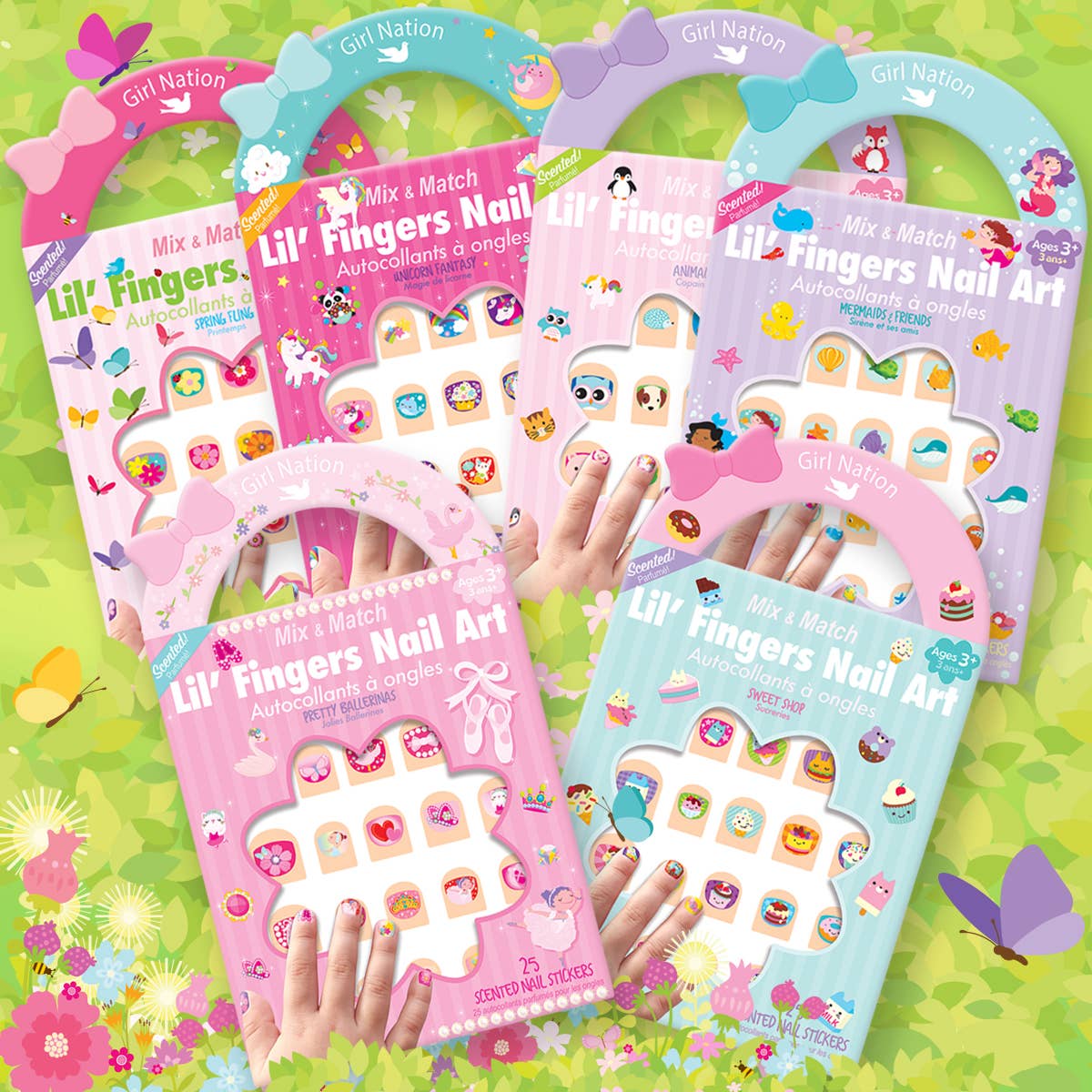 Girl Nation - Wholesale Nail Art/Decal - Lil' Fingers Nail Art Value Pack with Display1