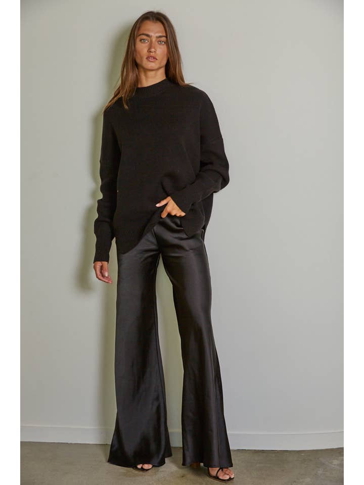 By Together - Wholesale Pants - Women's - L7695 | Woven Polyester Spandex Satin High Rise Pants
