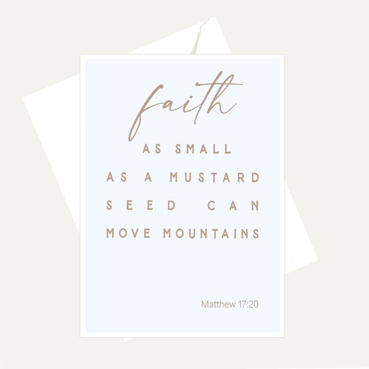 Faith As Small Mustard Seed Can Move Mountains - Faith Card for wholesale by Bellflower Girl
