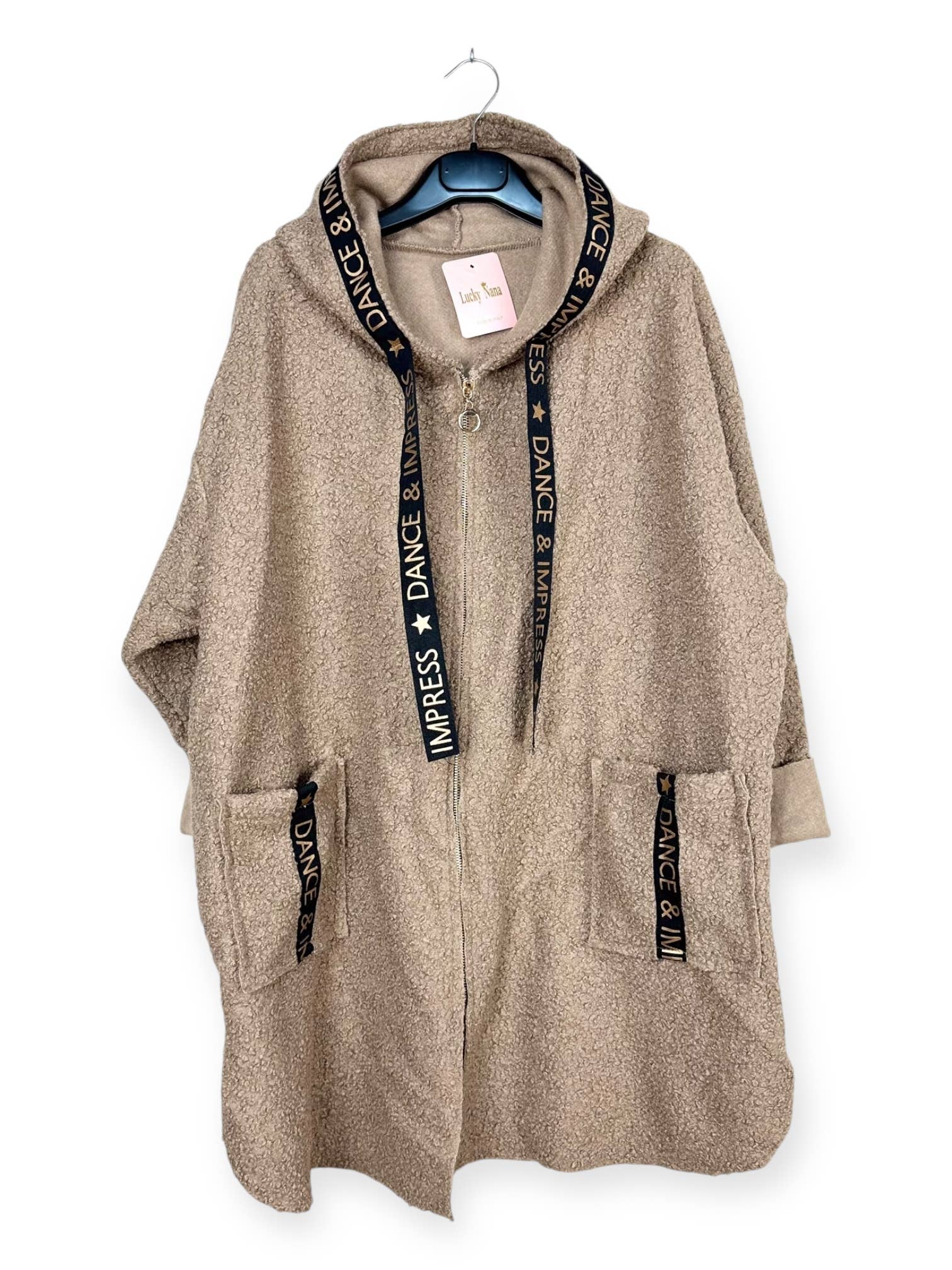 Lucky Nana - Wholesale Coat - Women's - AH 22173 - Boucle Fabric Coat24