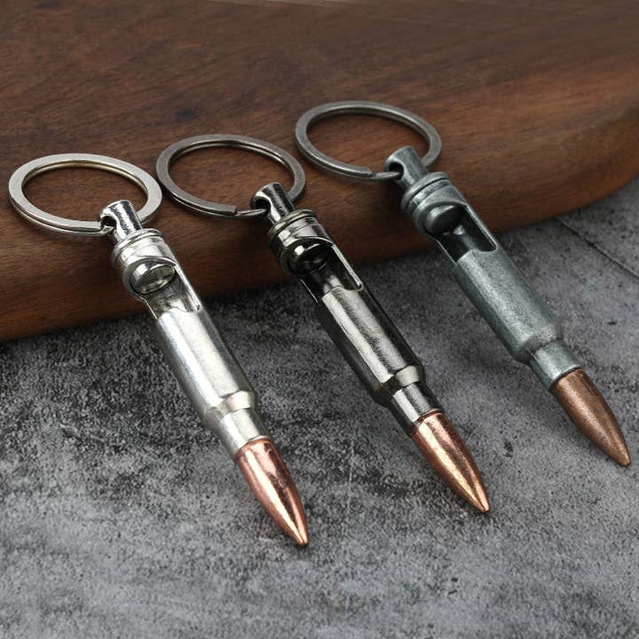 Bullet Bottle Opener Keychain Metal Gift for wholesale by kycozy