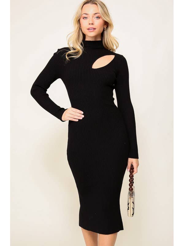 Vestido midi bodycon gola alta por atacado de MintChoco