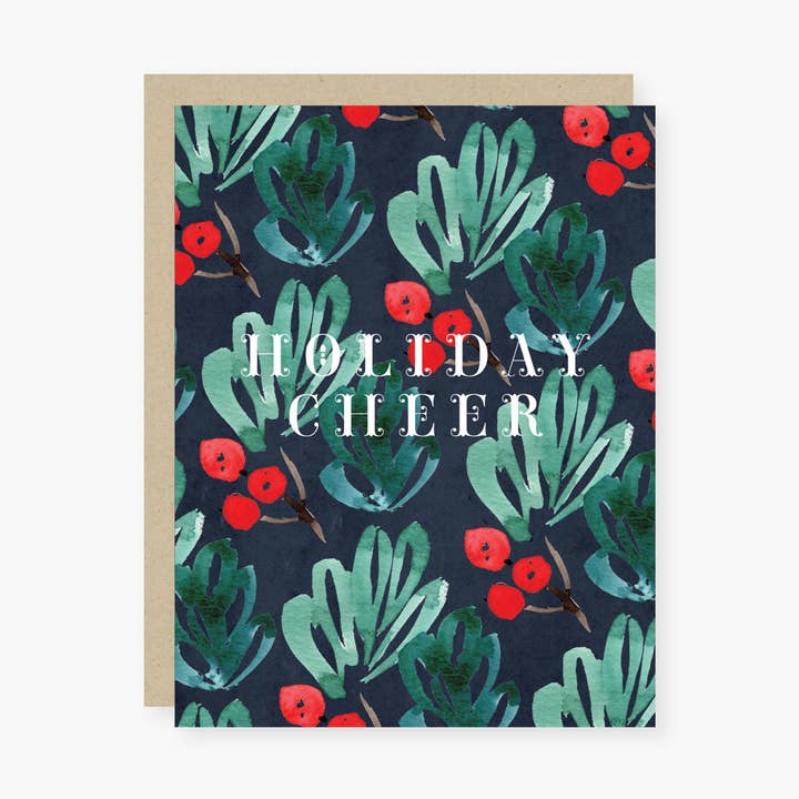 holiday cheer bright watercolors holiday card for wholesale by 2021 Co.