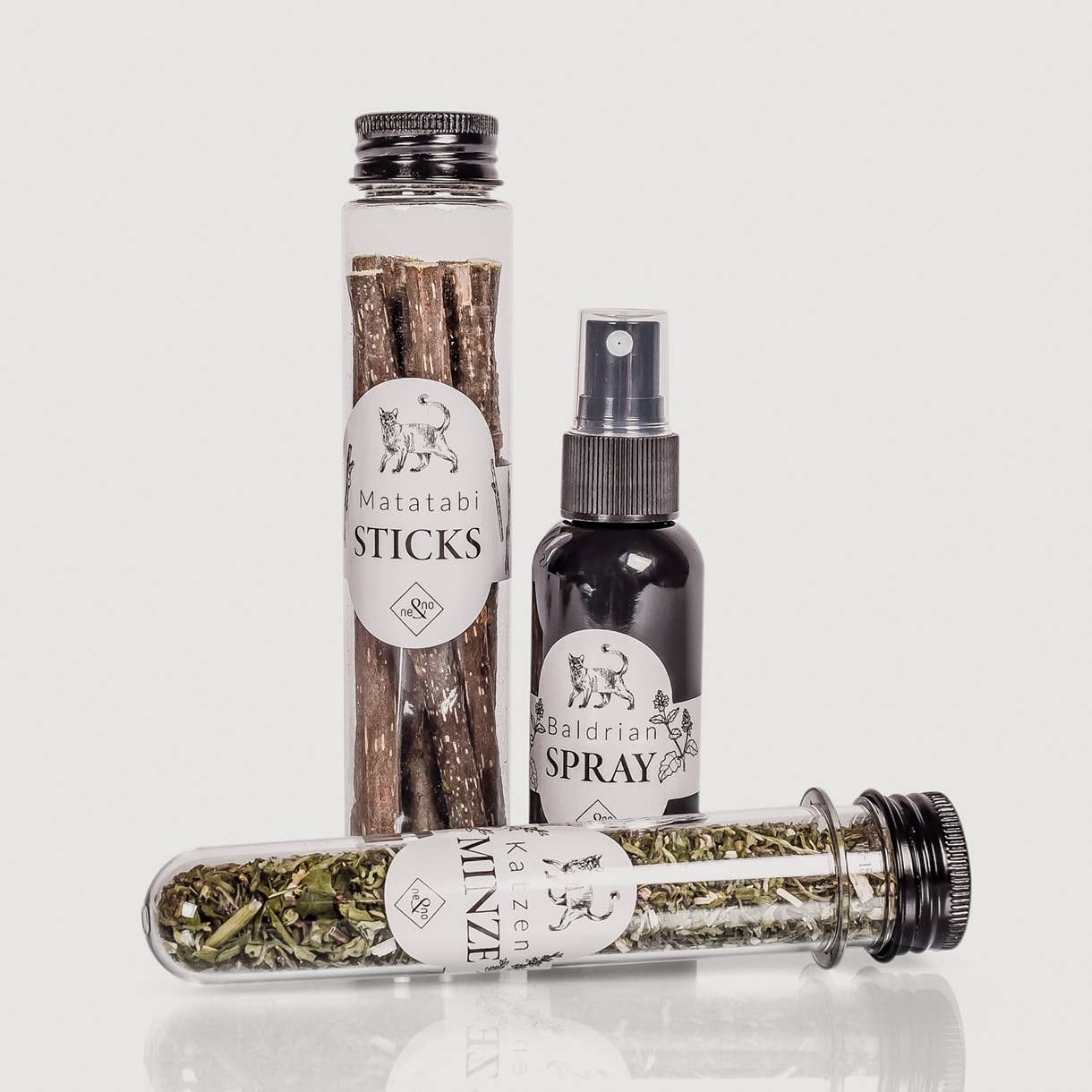 ne&no – Großhandel Nahrungsergänzungsmittel für Haustiere – Katze – ne&no® Katzenkräuter Mix - 3er Set - in edler Geschenkbox5