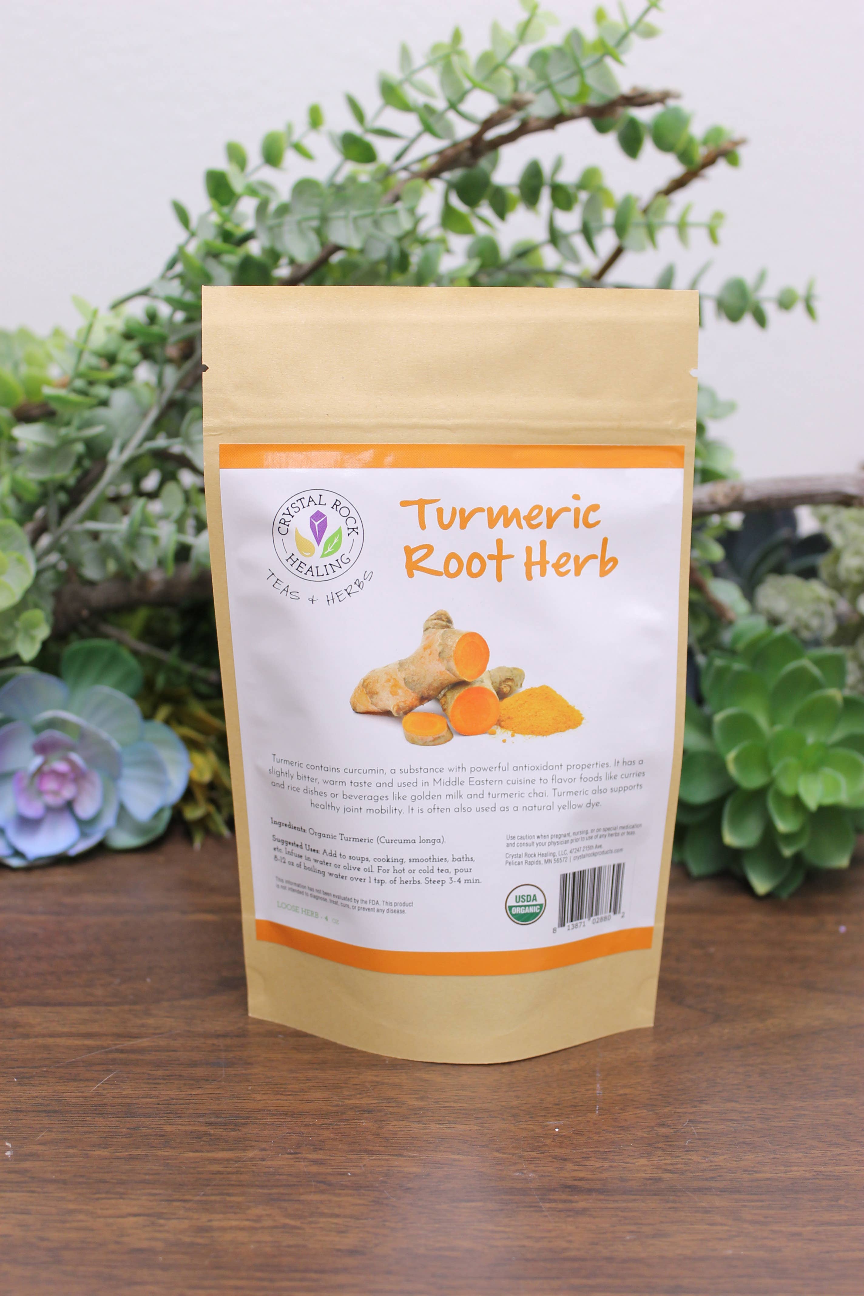 Crystal Rock Healing, LLC - Wholesale Herbs - Turmeric Root Loose Herb 4oz Organic