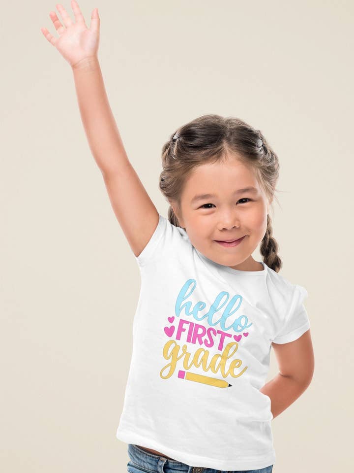 Hello First Grade Back To School T-shirt First Day of School Teachers Students Gift Idea for wholesale by Fashion Within Boutique