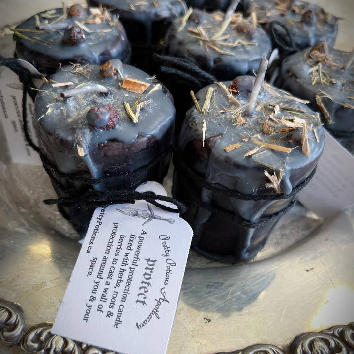 Pretty Potions Apothecary - Wholesale Votive Candle - PROTECT Ritual Herbal Votive Candle