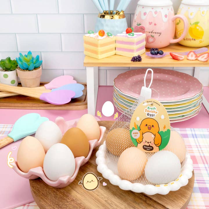 Kawaii Slime Company - Wholesale Squishy Toy - Kids & Baby - Fresh Squishy Eggs Sensory Toys (6pcs/case)