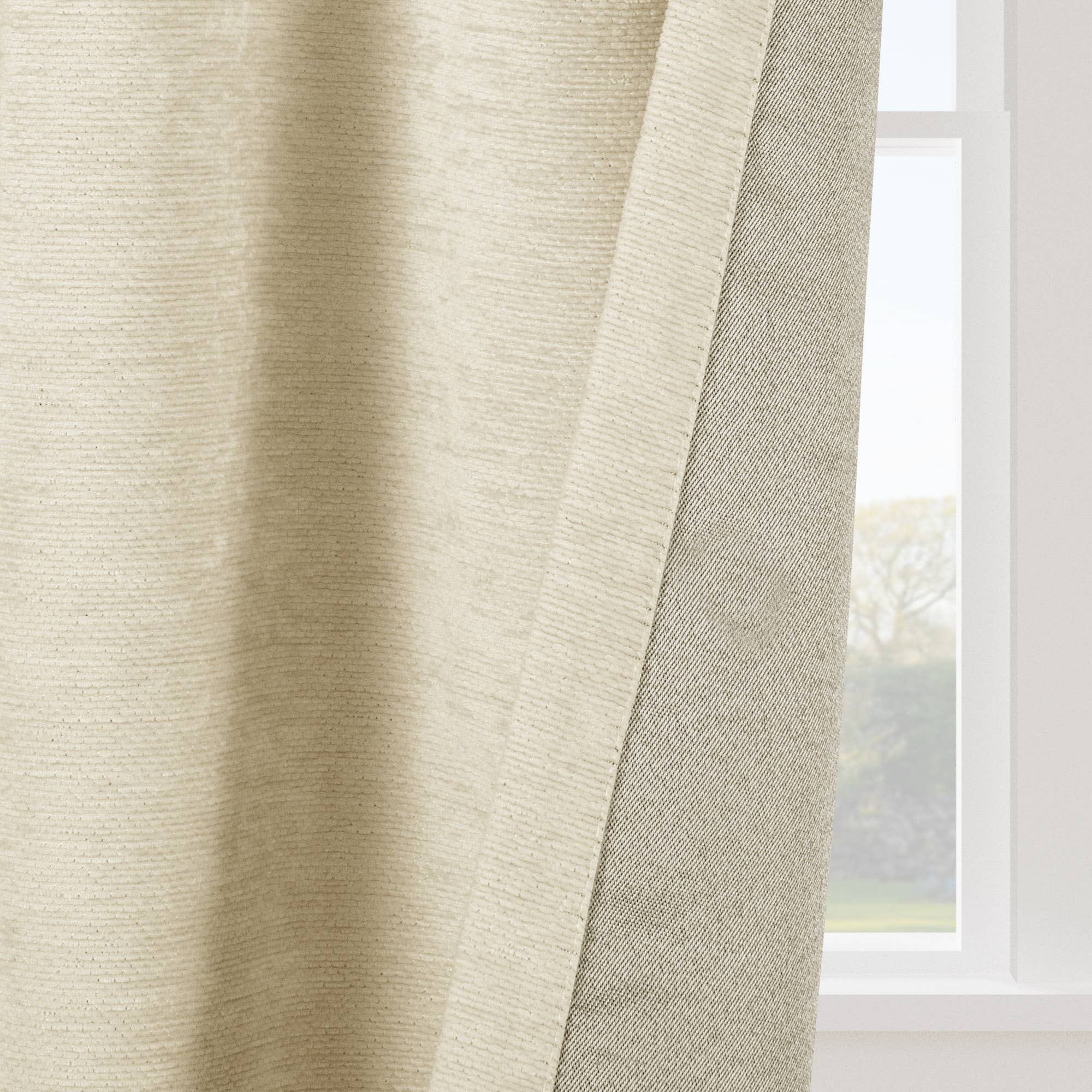 Awesome Home - Wholesale Curtain - Chenille Room Darkening Back Tab Curtain, 1 Panel, 52"x96"32