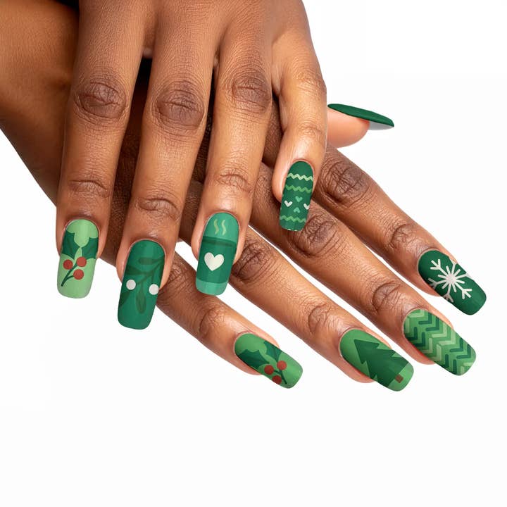 FYNE BODY - Wholesale Press-On/Fake Nails - Evergreen Dazzle Enchantment Press-On Nails78