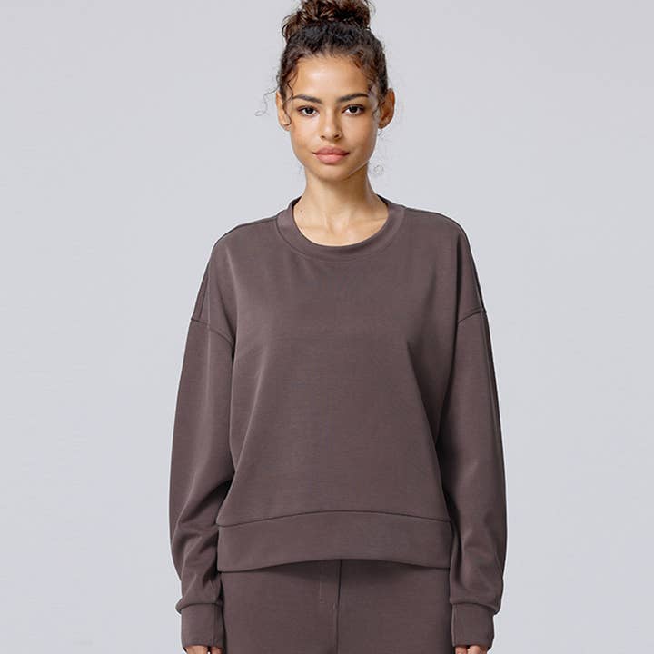 Sodalemon - Wholesale Sweatshirt - Women's - Women Cloud-Like Air Layer Soft Long Sleeve Yoga Sweatshirt5