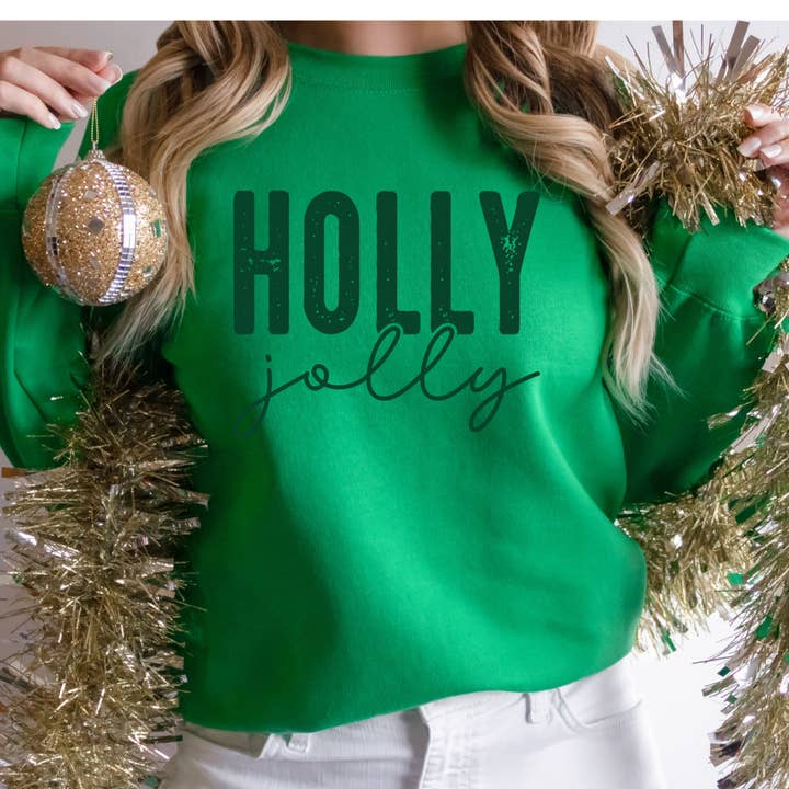Epic Life - Designed - Wholesale Screen Printed T-Shirt - Women's - Holly Jolly Shirt or Sweatshirt – Christmas Holiday Top – S-4XL Plus Size – Multiple Colors8