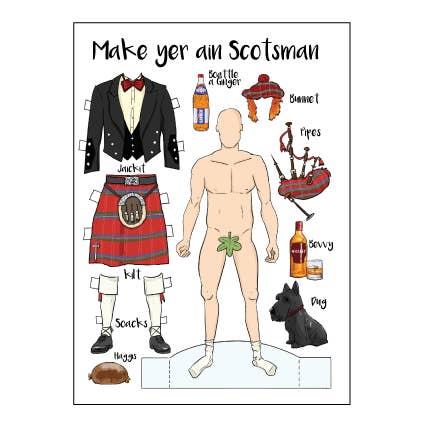 Brave Scottish Gifts - Wholesale Everyday greeting card - Scottish Paperdoll Card3
