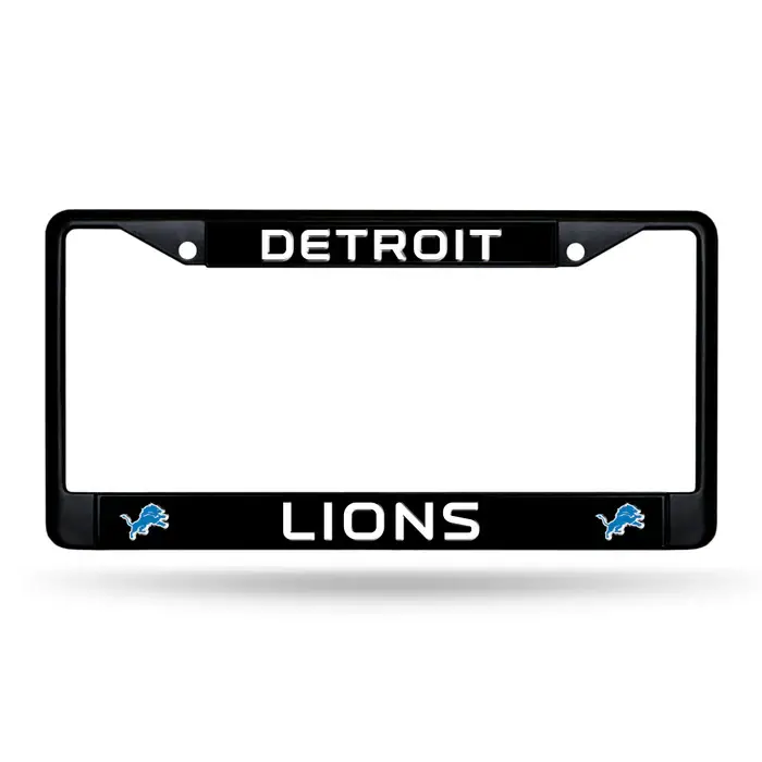 Rico Industries - Wholesale Car Decorative Charm - Unisex - Detroit Lions Black Metal License Plate Frame0