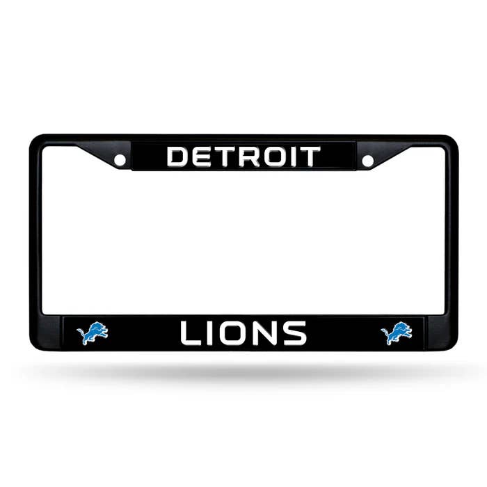 Rico Industries - Wholesale Car Decorative Charm - Unisex - Detroit Lions Black Metal License Plate Frame