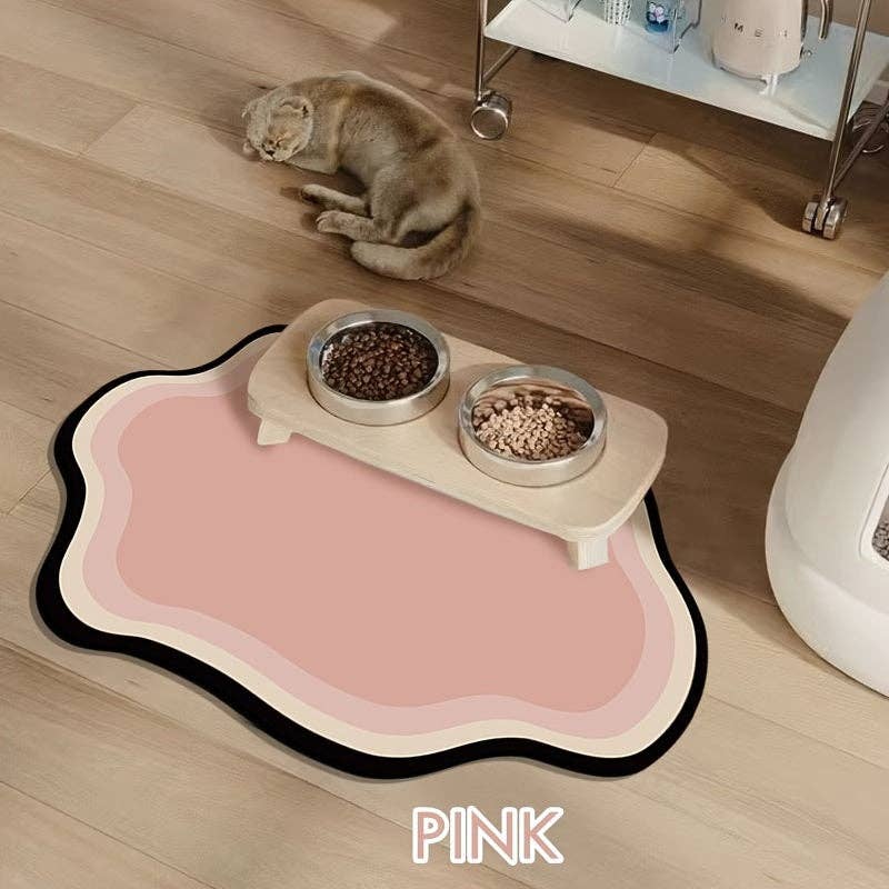 DIYSTORE - Vente Tapis de gamelle – chien - Tapis d'alimentation antidérapant pour chat avec boue de diatomée et caoutchouc - Tapis de nourriture pour animaux de compagnie imperméable, facile à nettoyer, avec une forte adhérence pour chats4