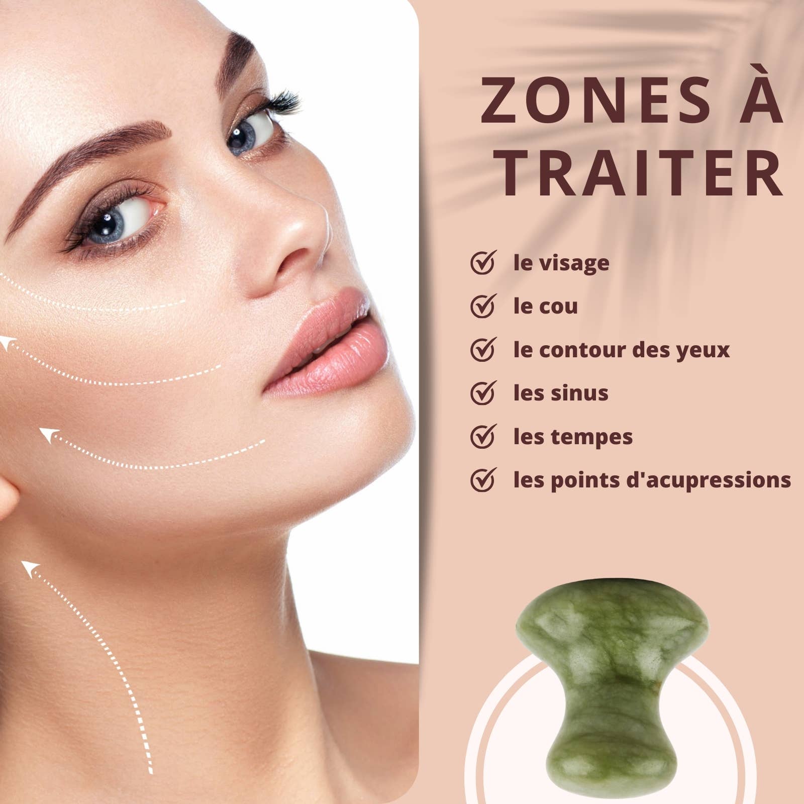 Zen'Arôme - Wholesale Gua Sha Tool - Green Jade Mushroom Gua Sha - stone massage mushroom9