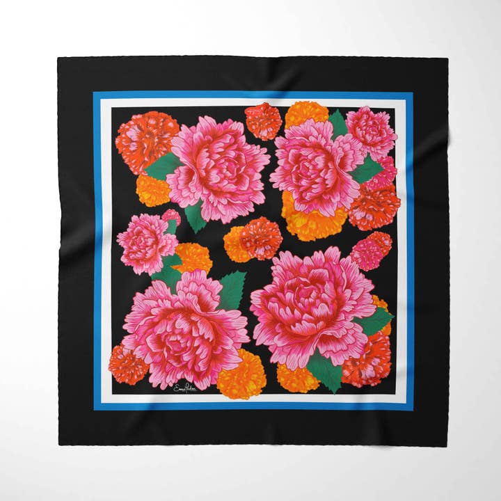 Fremde in der Nacht 100% Seidenschal für den Großhandel von Emma Phelan Design