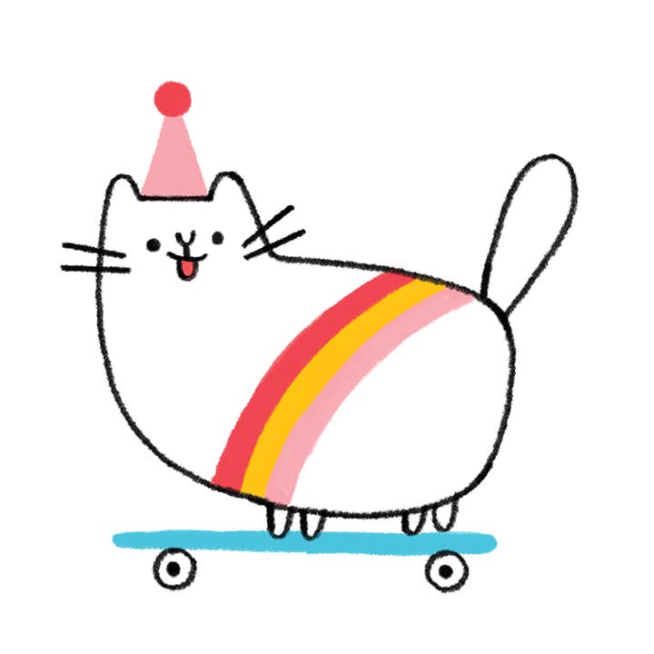 Paire de tatouage Skateboard Kitty pour la vente par Tattly