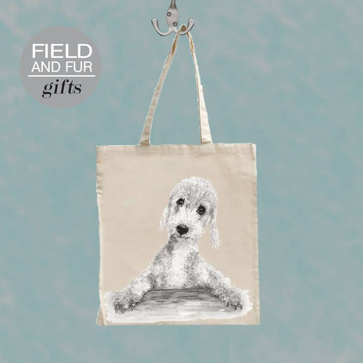 Benny, Bedlington Terrier Tote Shopping Bag for wholesale by Field and Fur Gifts