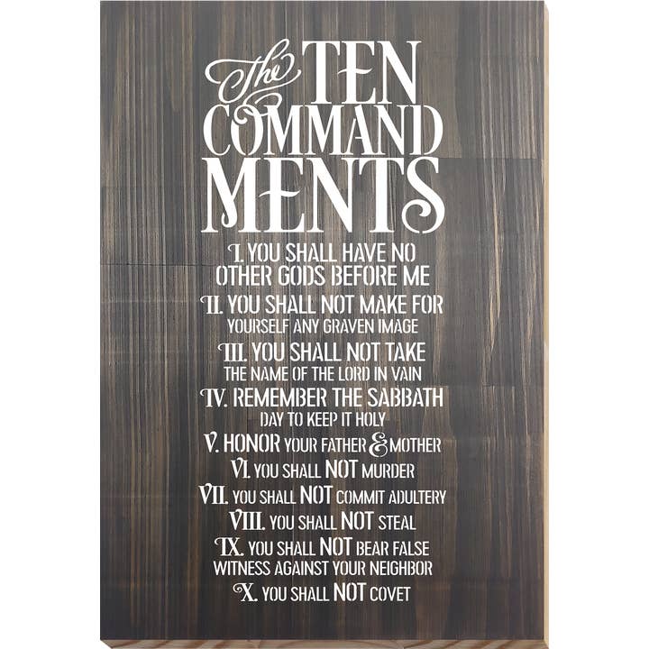 Works of Heart - Wholesale Sign - Ten Commandments 12 x 20 1/4 Wall Art1