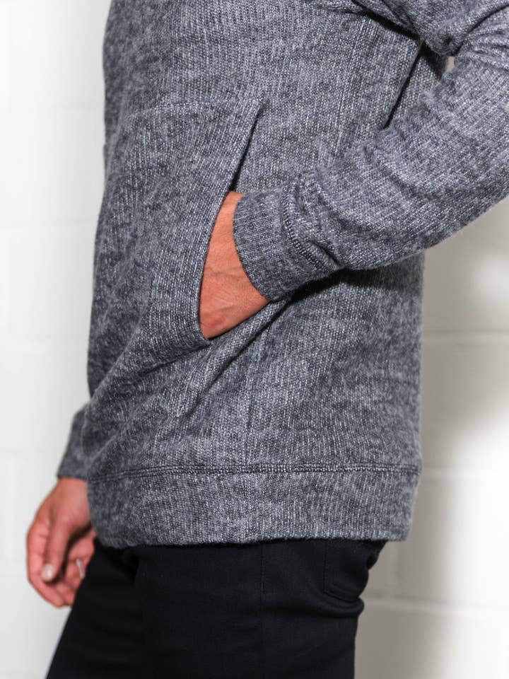 Mika Jaymes - Wholesale Sweatshirt – Men's - Men's Soft Knit Melange Kangaroo Pocket Pullover Sweater14