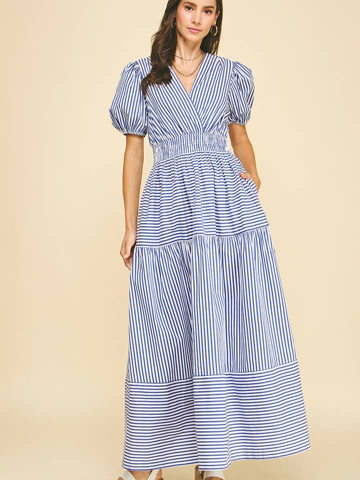 PALM TREE TIERED MAXI DRESS - 6595D for wholesale by PINCH