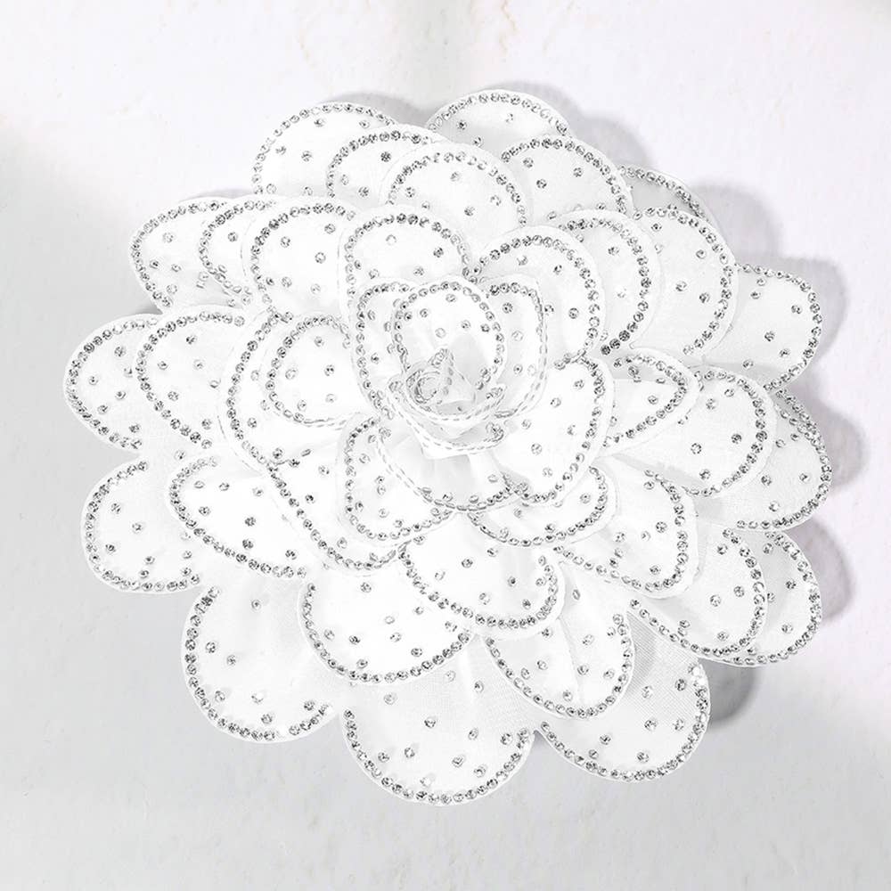 Sensibling Corp. - Venta al por mayor Broches - Broche / Pinza para el Pelo con Flor de Tela Adornada con Brillantes6