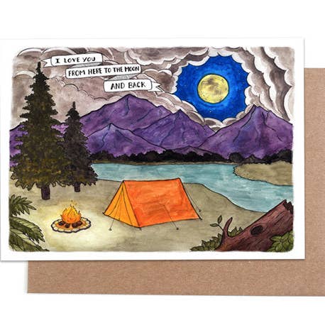 Eu te amo até a lua e cartão de volta por atacado de Jodi Lynn's Emporium of Doodles