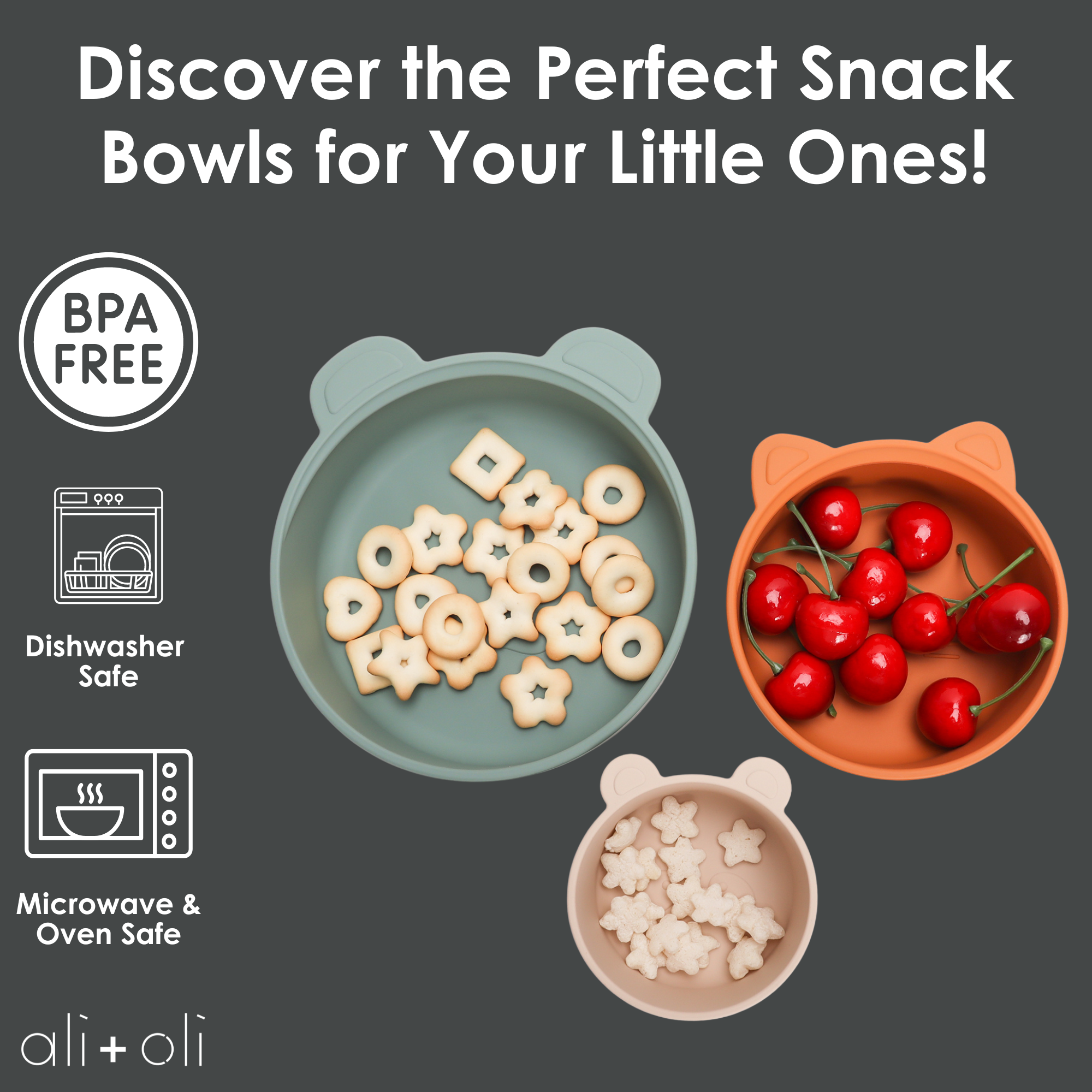 Ali+Oli - Wholesale Snack Box - Kids & Baby - Ali+Oli (3pc) Stackable Snack Bowl Set (Citrus Splash)4