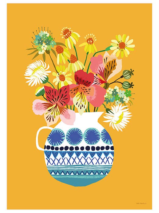 Festival Flowers Print A3 for wholesale by Brie Harrison Ltd