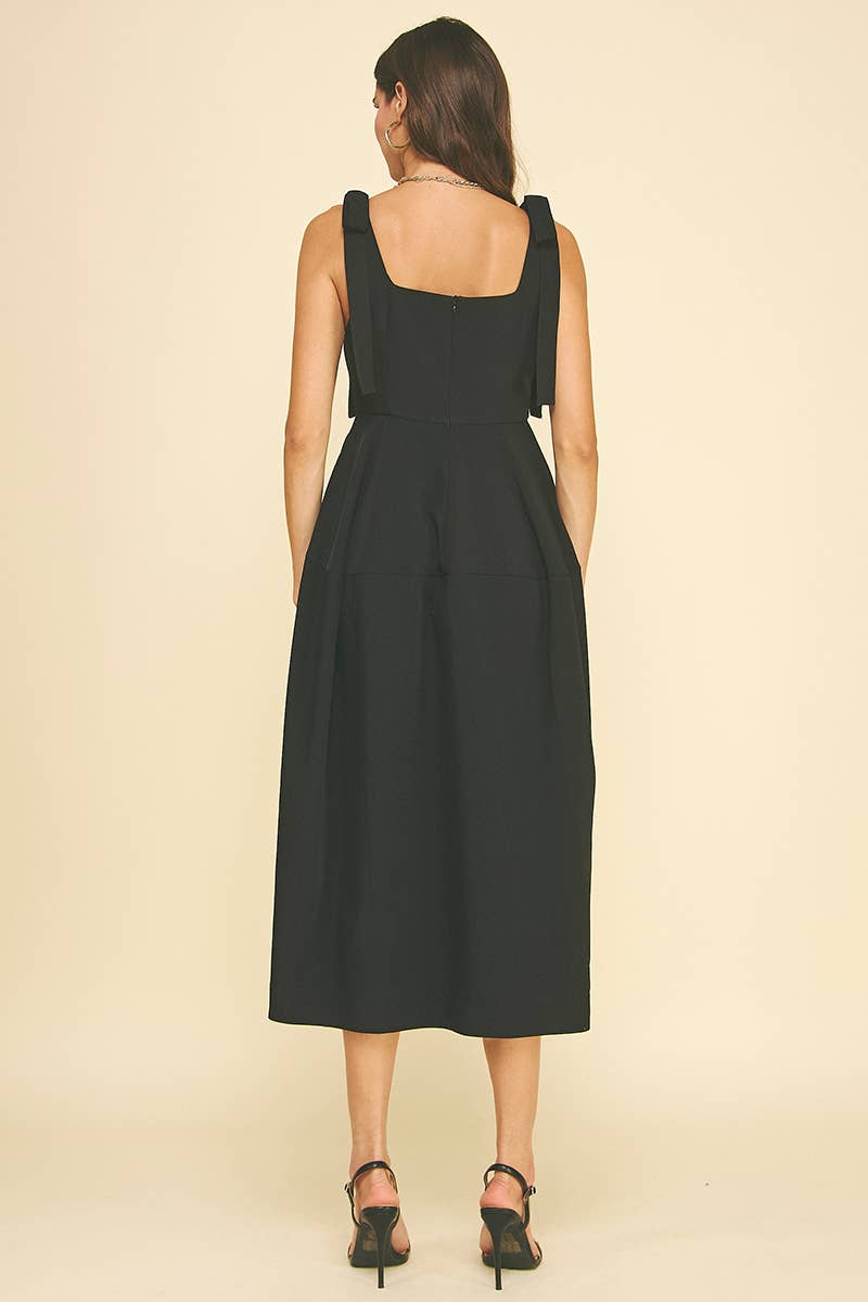 PINCH - Wholesale Dress - Women's - RIBBON DETAILED SLEEVE MIDI DRESS - 6523D11