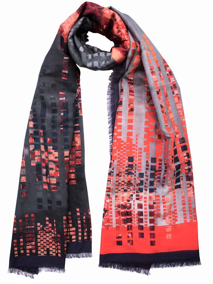 Silk/Cotton "Highline Lights" Stola 200x140 cm for wholesale by EditionMichel