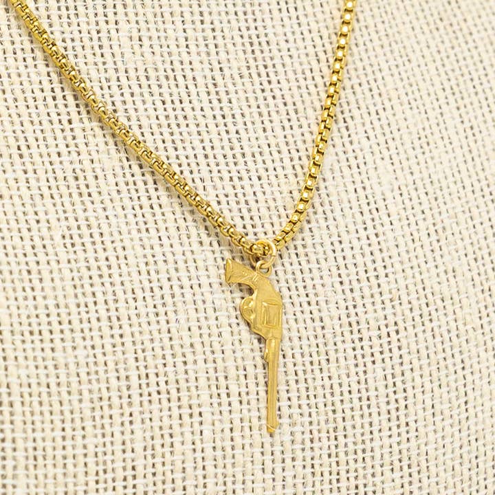 Mary Kathryn Design - Wholesale Pendant/Charm Necklace - Gunpowder + Lead Pistol Necklace