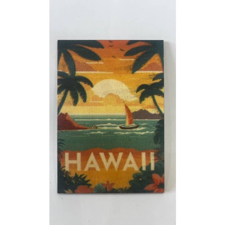 Hawaii Sunset- Classic Edge Wood Postcards, Magnets and Tags for wholesale by DaydreamHQ