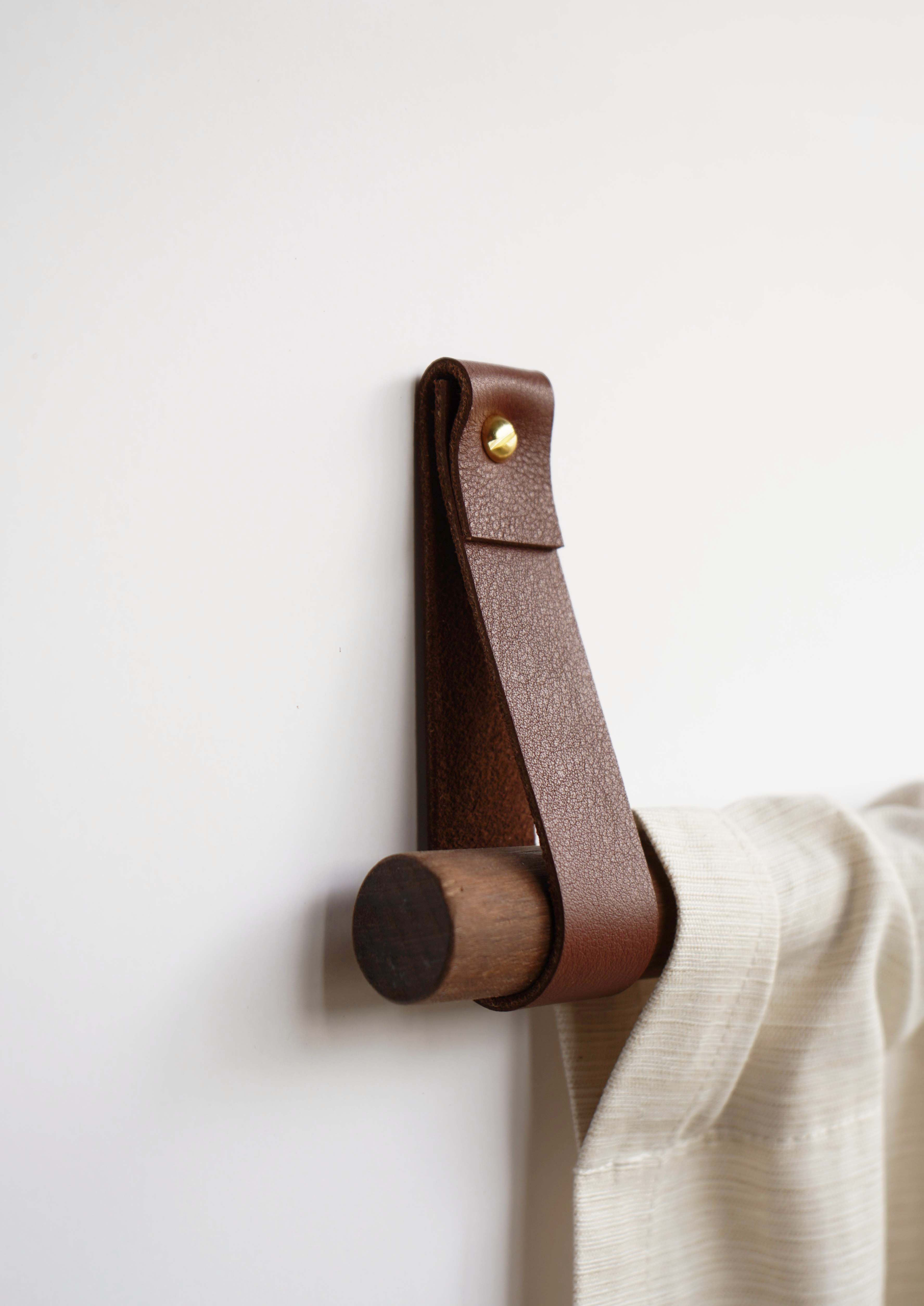 Keyaiira – Gancho de parede por atacado – Suportes de haste de cortina de couro [extremidade plana]9