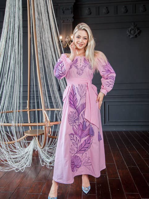 Vestido bordado Princess Pink para mujer para venta al por mayor de Galychanka