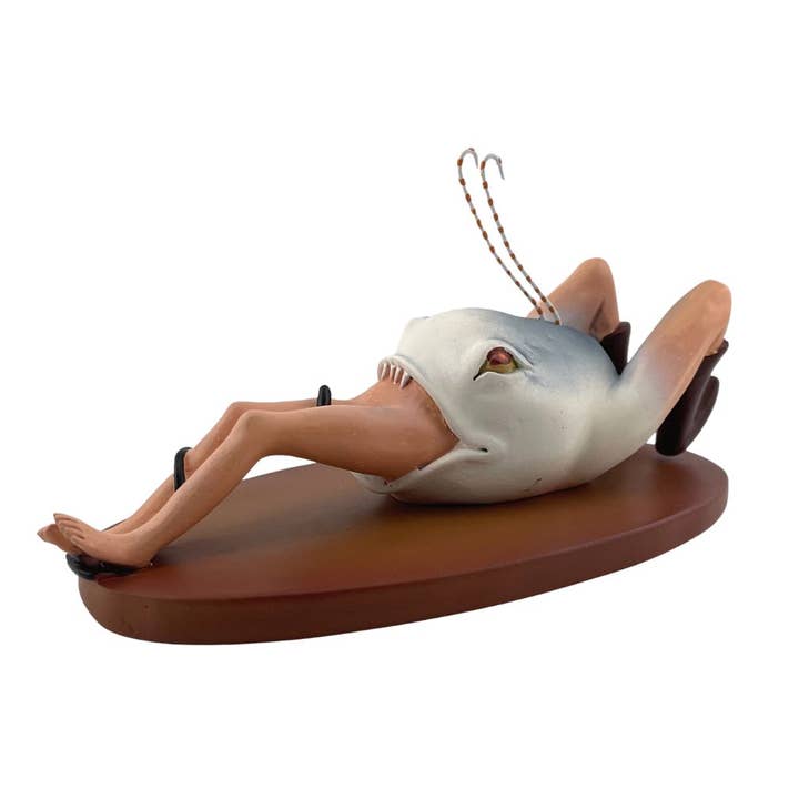 Museum Wholesale Inc - Wholesale Sculpture - Hieronymus Bosch Figurine of Man-Eating Fish Fantasy Statue 7.5L