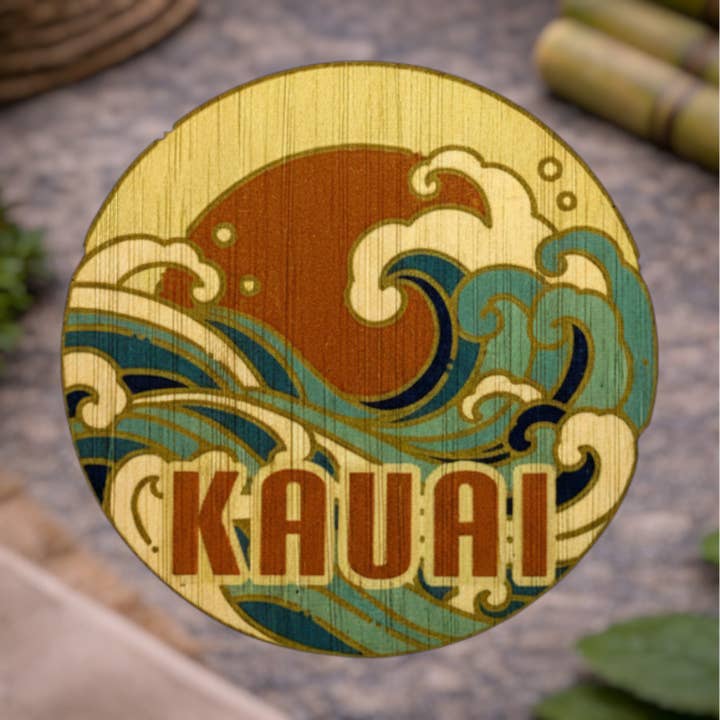 Rushing Waves-KAUA'I for wholesale by Bamboo Wood Stickers