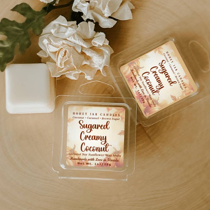 Honey Jar Creations - Wholesale Wax Melt - Sugared Creamy Coconut | Fall-Inspired | Artisan Wax Melts