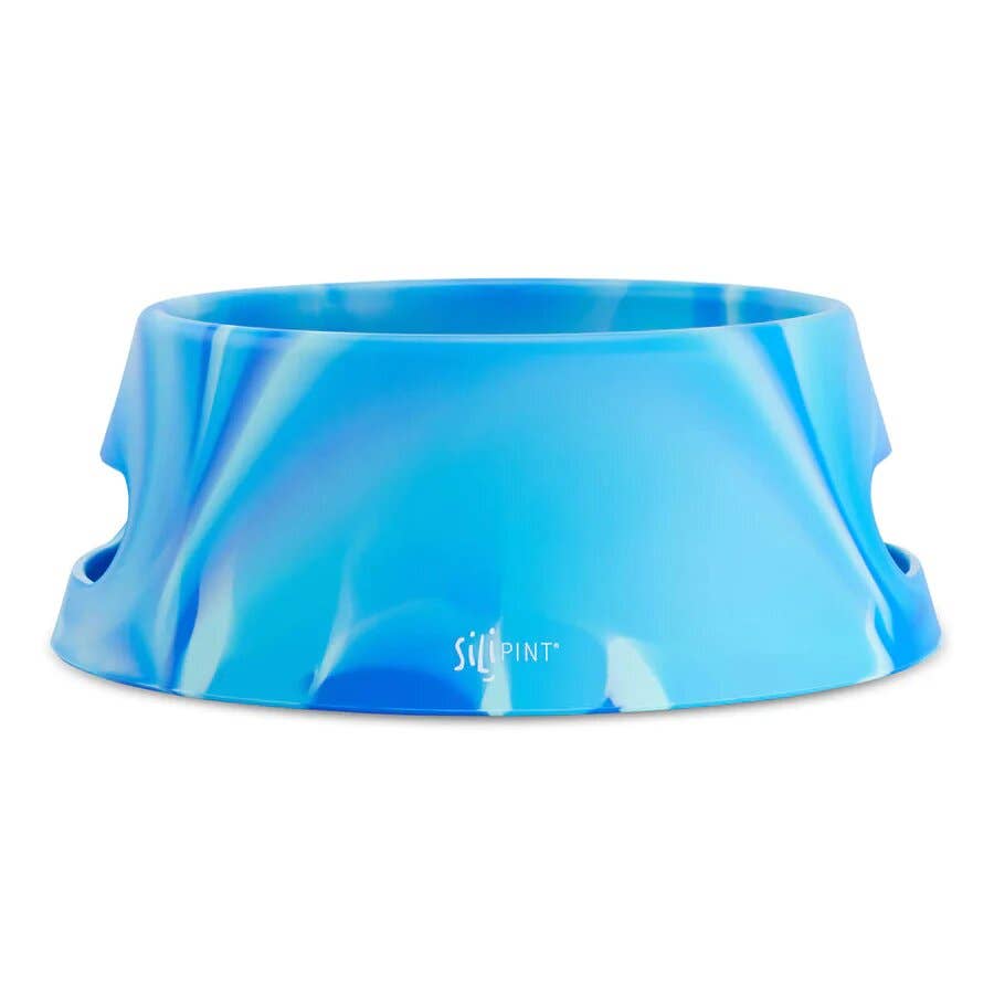 Silipint - Wholesale Pet Bowl - Cat/Dog - Aqua-Fur 1-Liter Silicone Dog Bowl - Arctic Sky0
