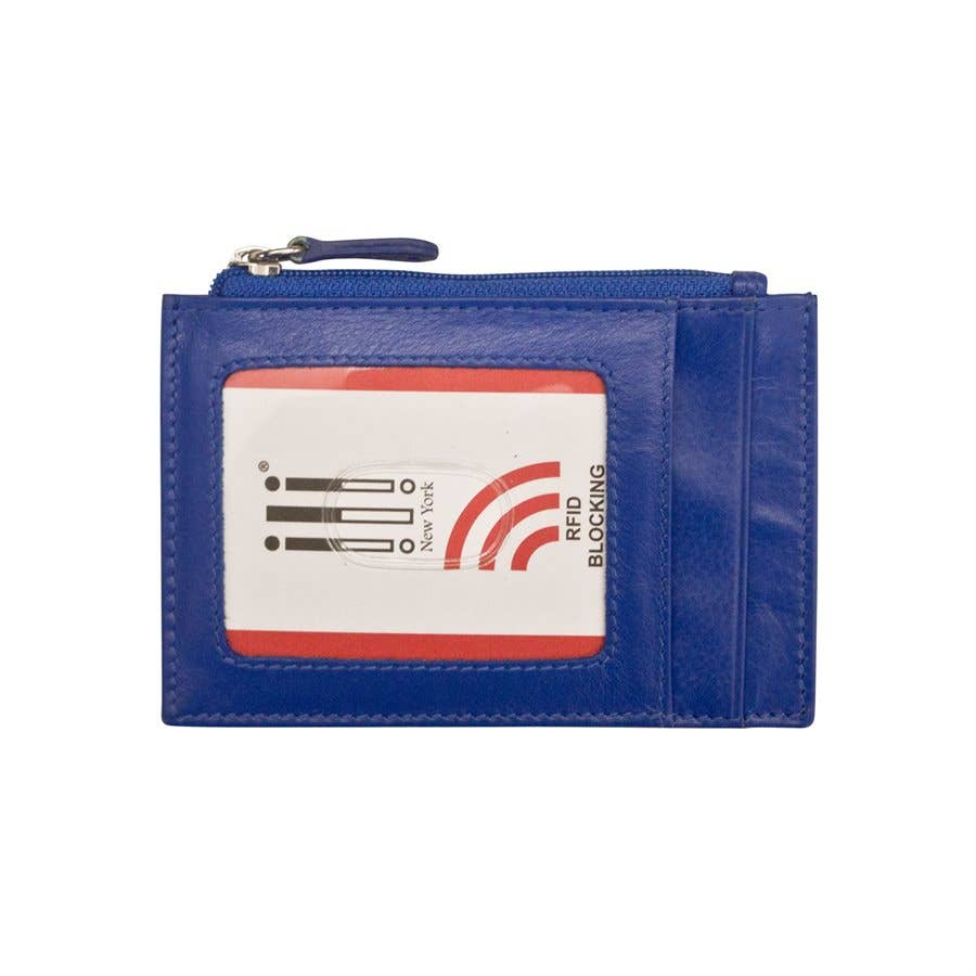 ili New York – wholesale Kortfodral - Unisex – 7416 Läder CC-ID-hållare med blixtlåsficka9