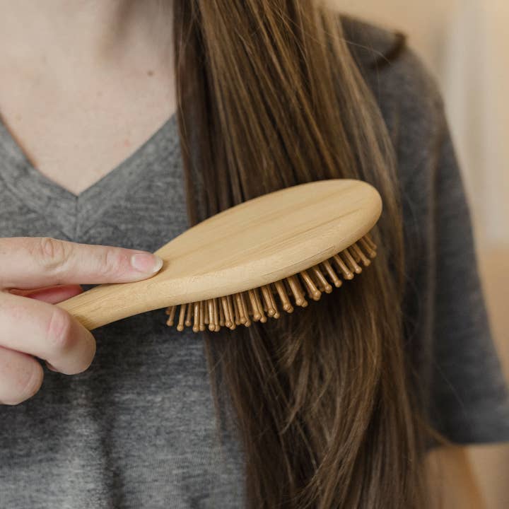 Bamboo Hair Brush – Plastic-Free with Natural Bristles for wholesale by The Waste Less Shop