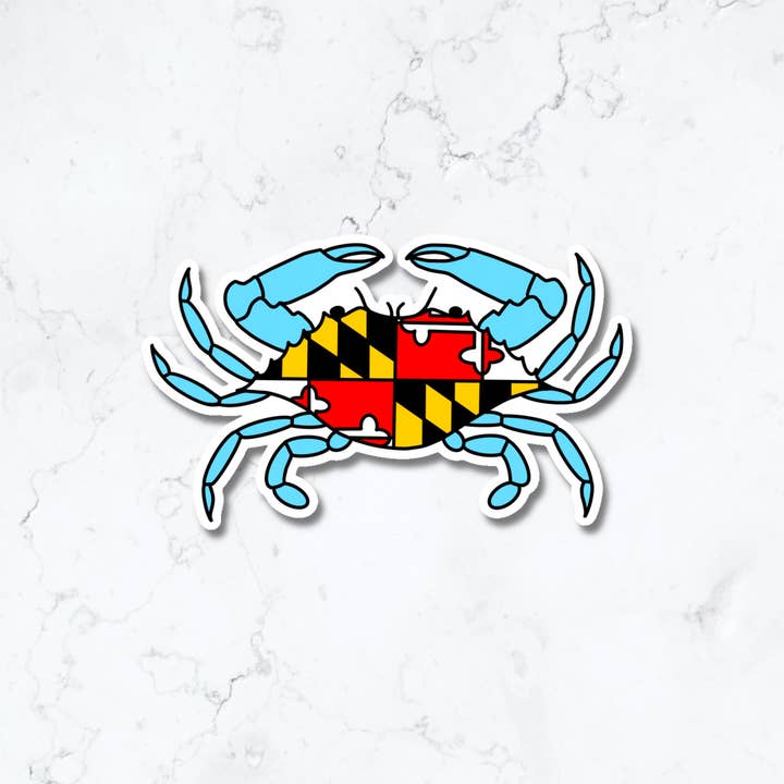 Jami Creates - Wholesale Sticker - Maryland Crab Flag Sticker